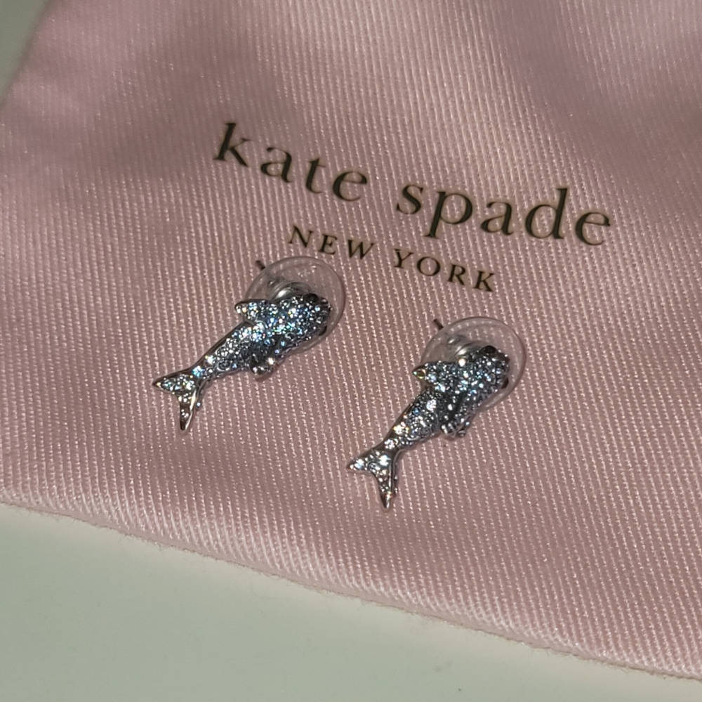 NWOT Kate spade shark earrings